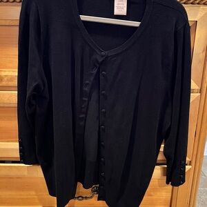 Philosophy Black Cardigan Sweater Sz XXL 2x